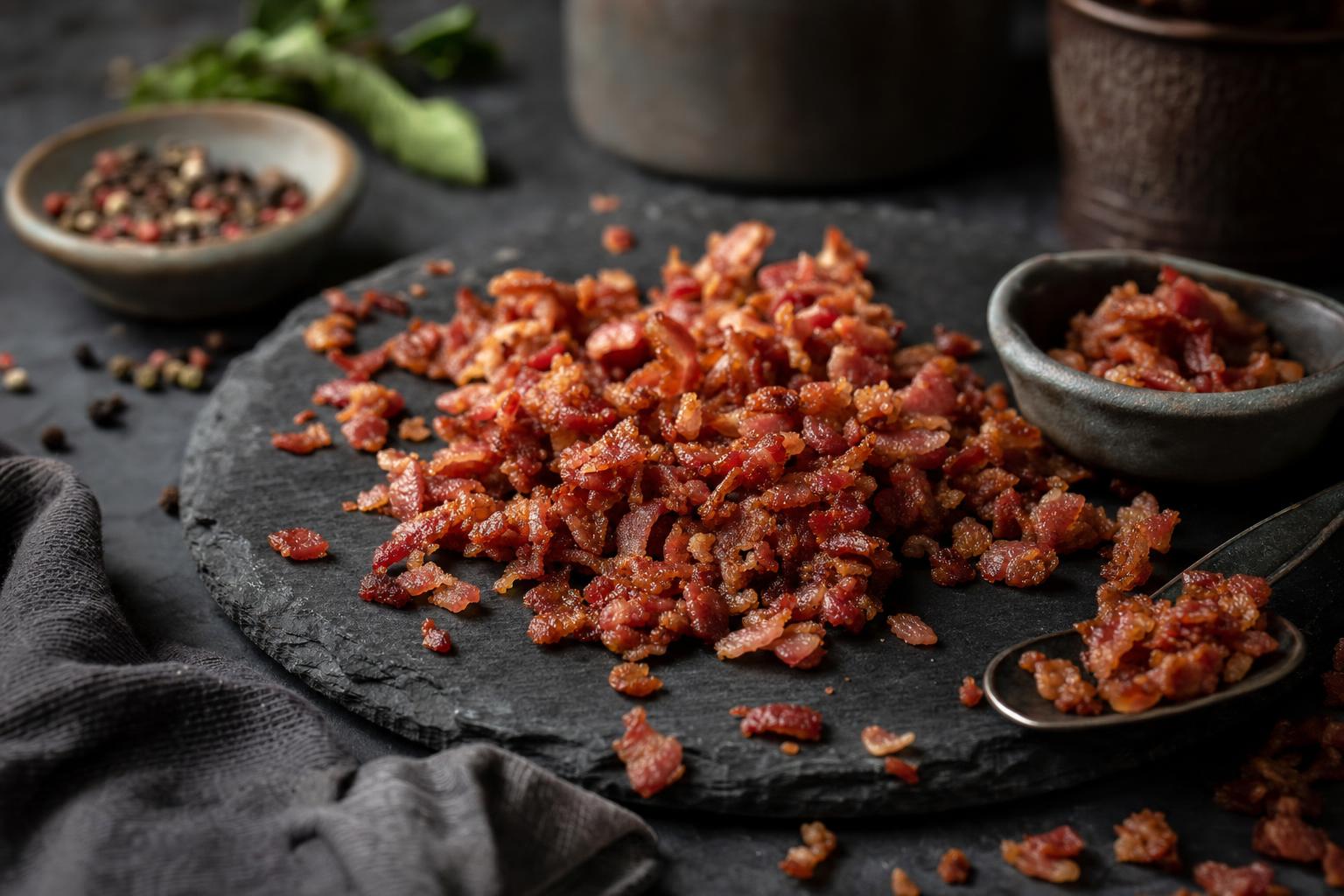 Bacon Bits selber machen – Airfryer-Bacon-Bits selber machen – Topping für Suppen & Bowls