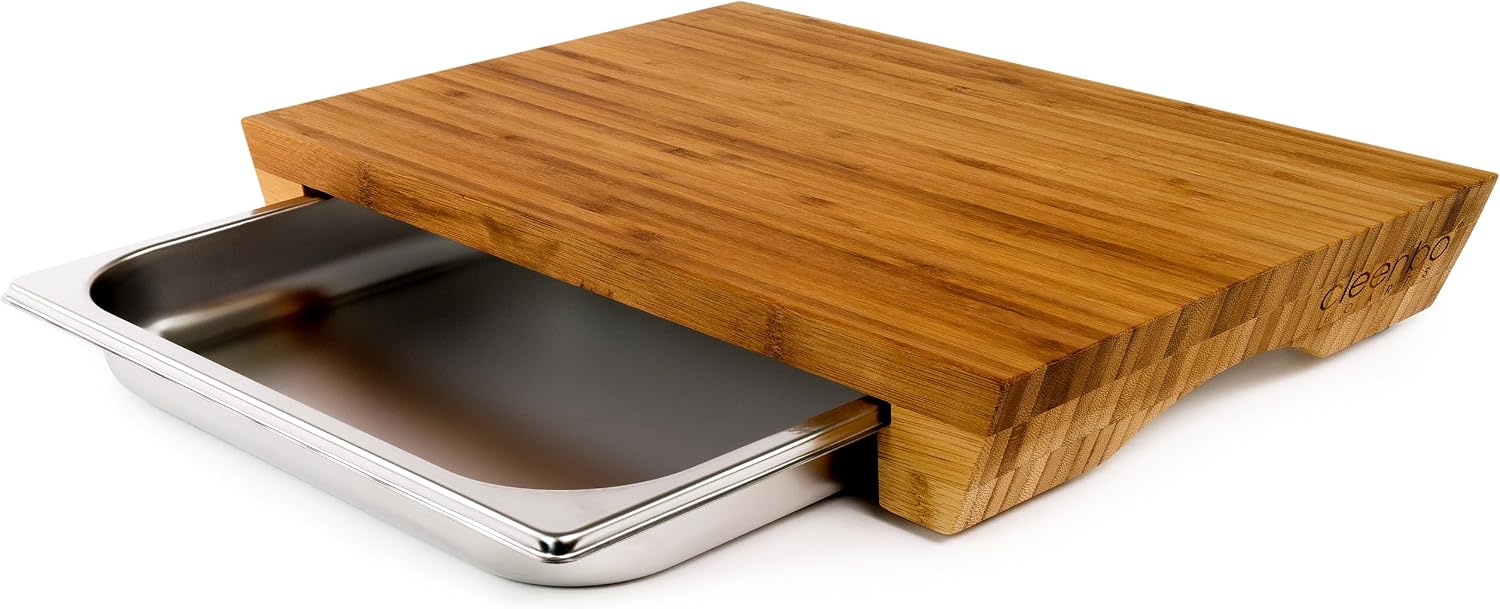 Schneidebrett mit Auffangschale "Style Bamboo" Profi Holz Küchenbrett au
