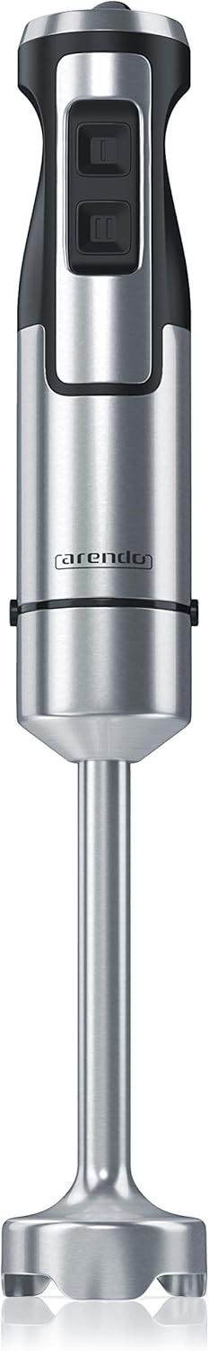 Arendo - Stabmixer 1000 Watt Edelstahl Set - vierflügeliges Messer - Pürierstab 
