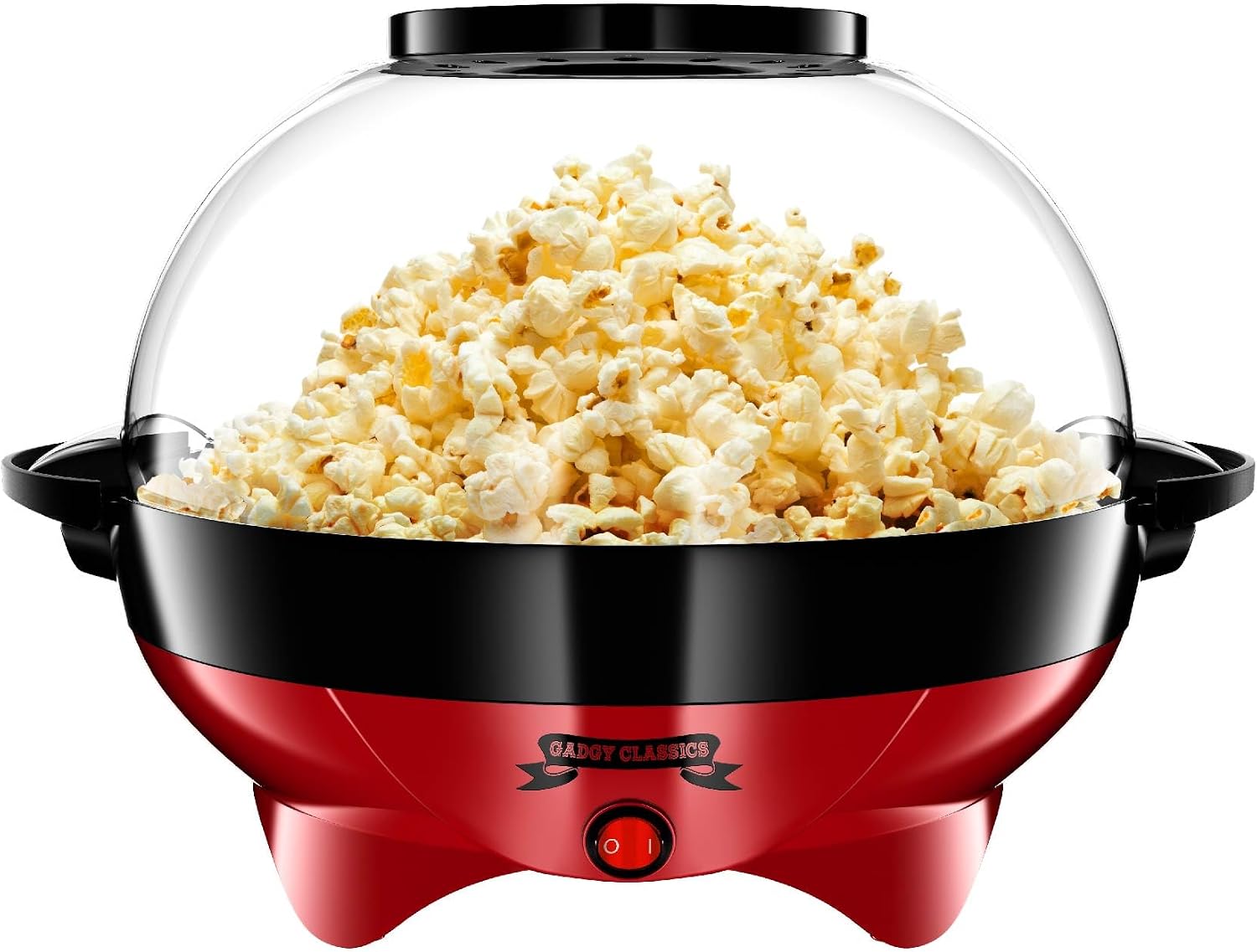 Gadgy Popcornmaschine Retro 5L 800W mit Antihaftbeschichtung - Rot | Retro-Popco