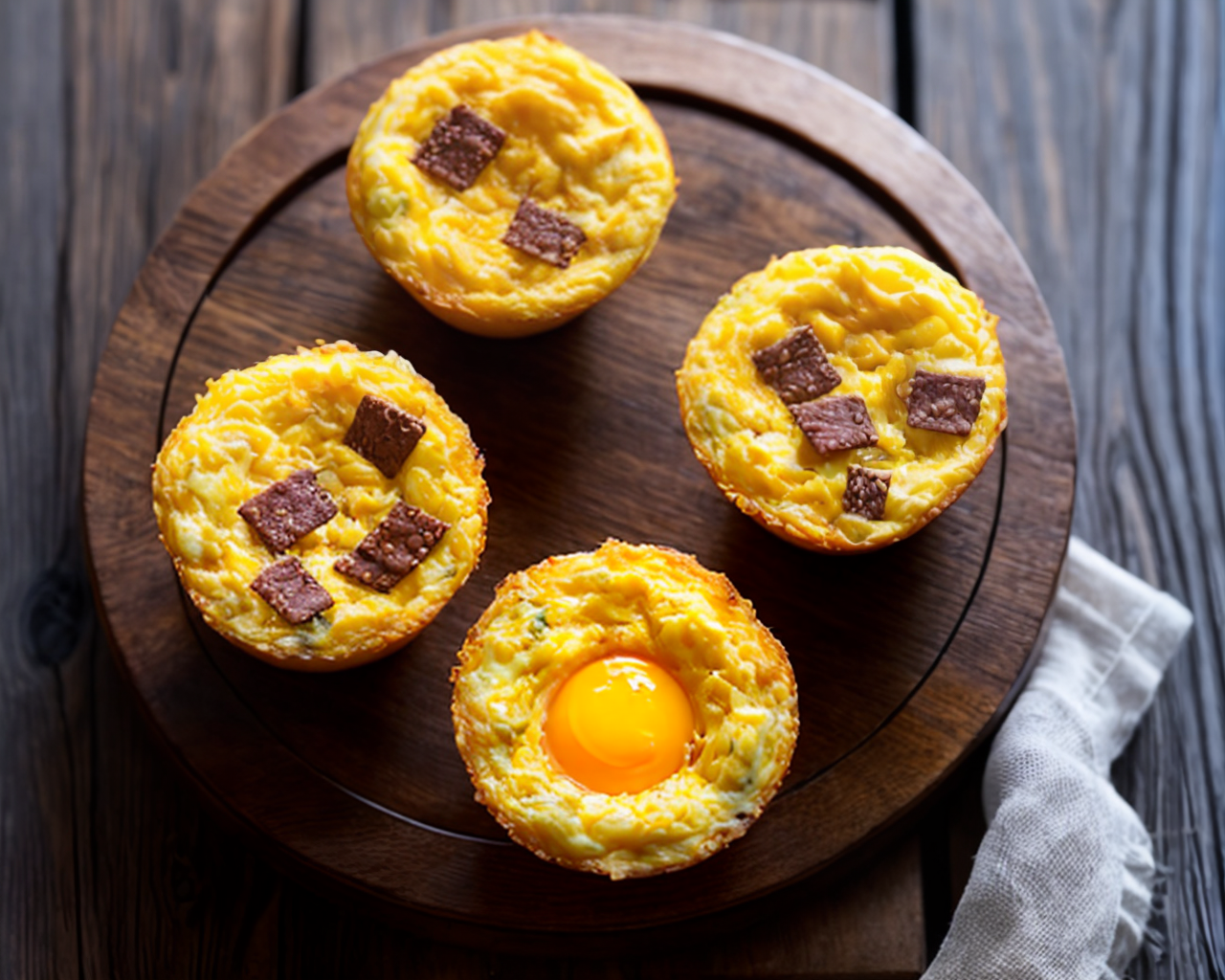 Beef Jerky Muffins mit Ei