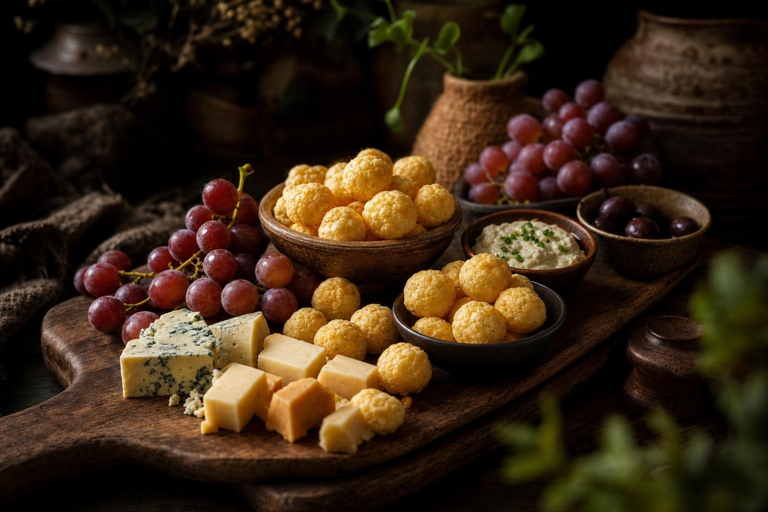 Snackboard mit Cheese Pops