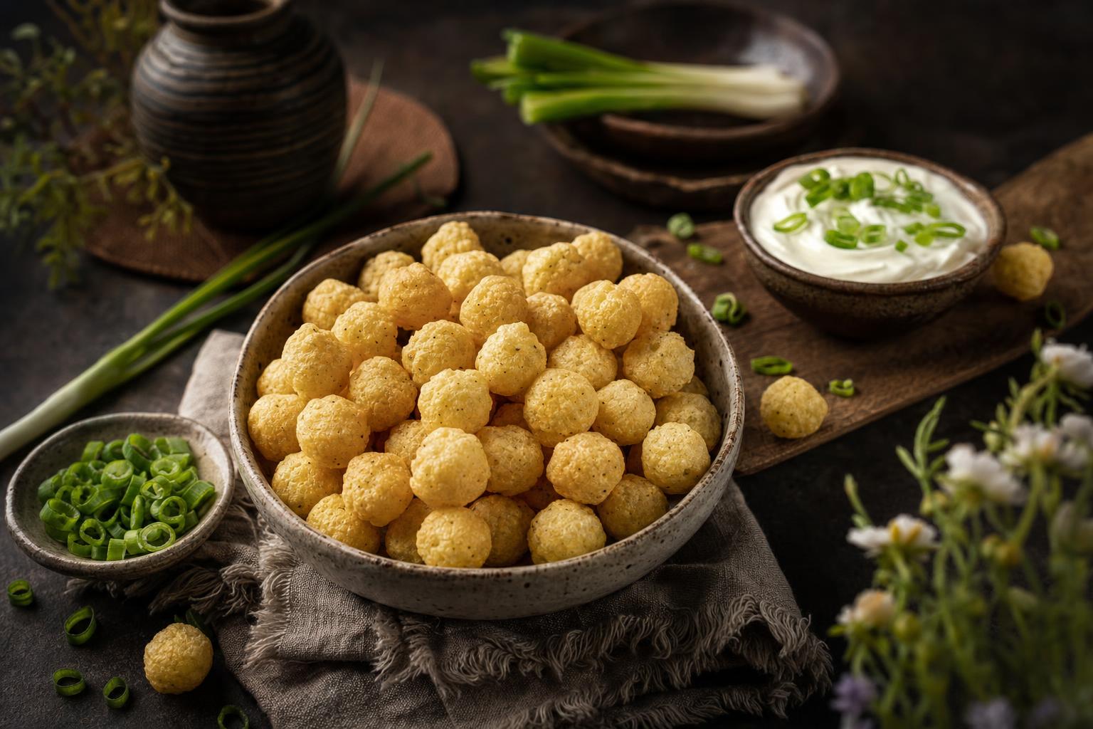 Sour Cream Onion Cheese Pops Sorten mit Zwiebeln