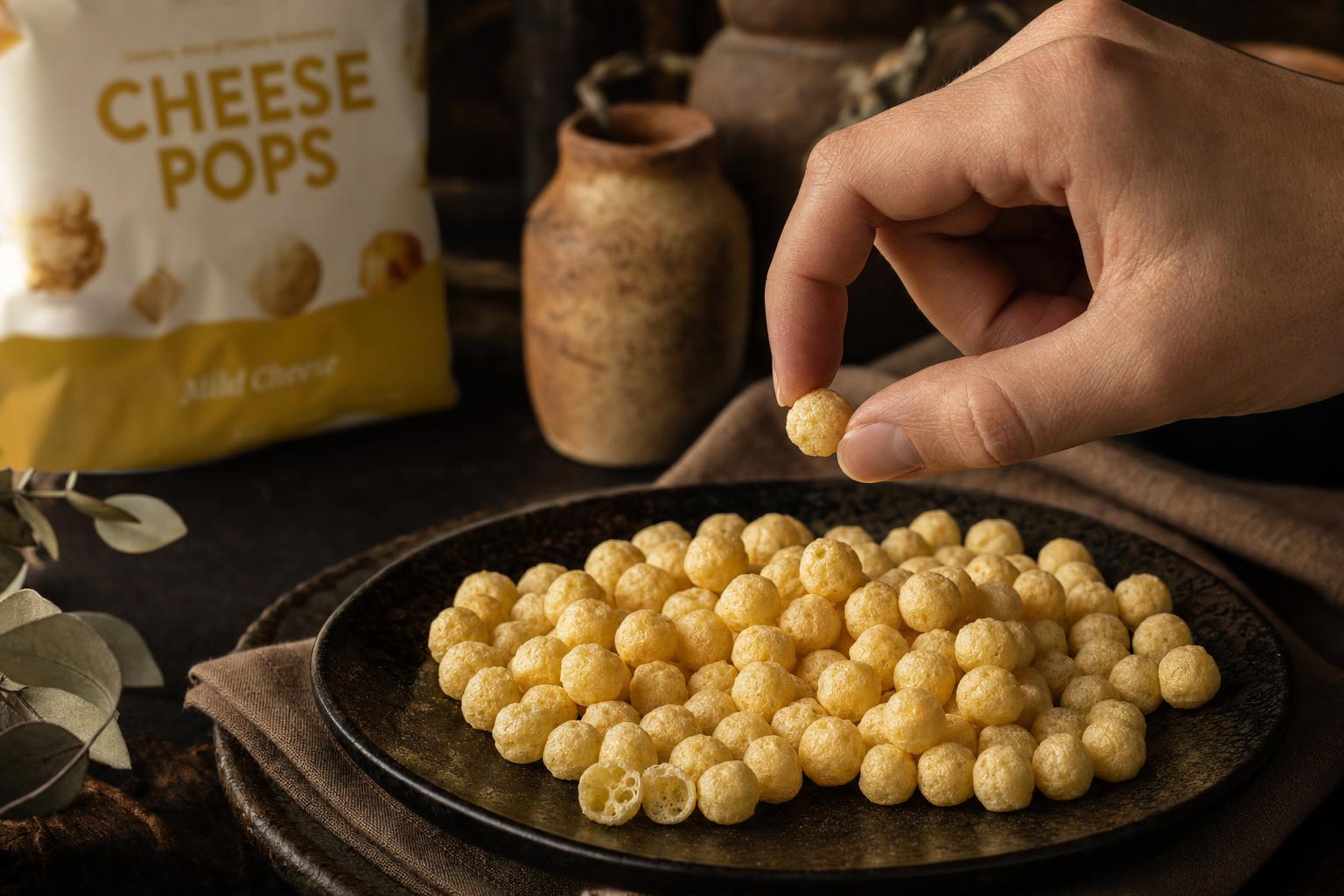 Makro Crunch Cheese Pops statt Chips