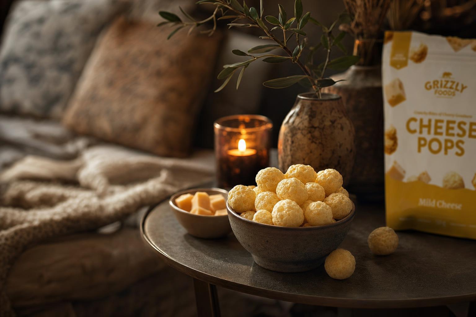 Cheese Pops als Couch-Snack in Schale