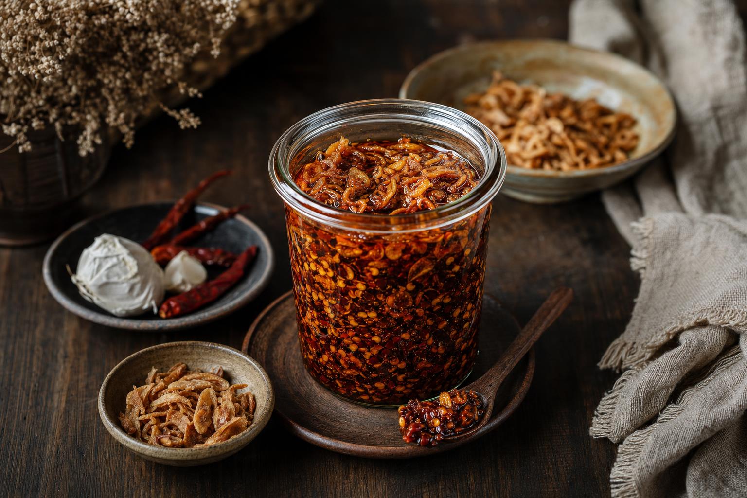Chili Crisp selber machen im Schraubglas