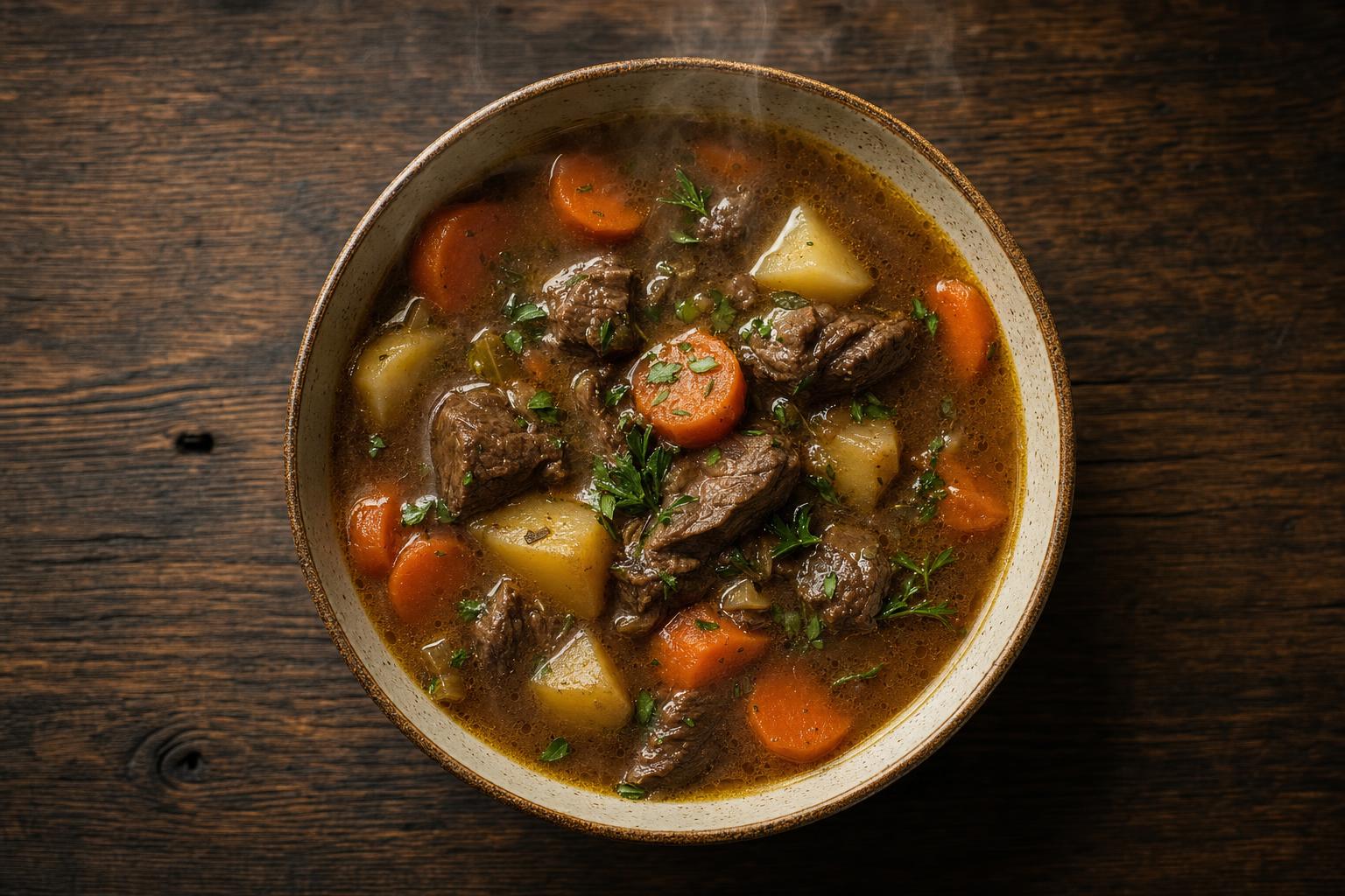 Dutch Oven Rezept Camping-Eintopf in der Schüssel