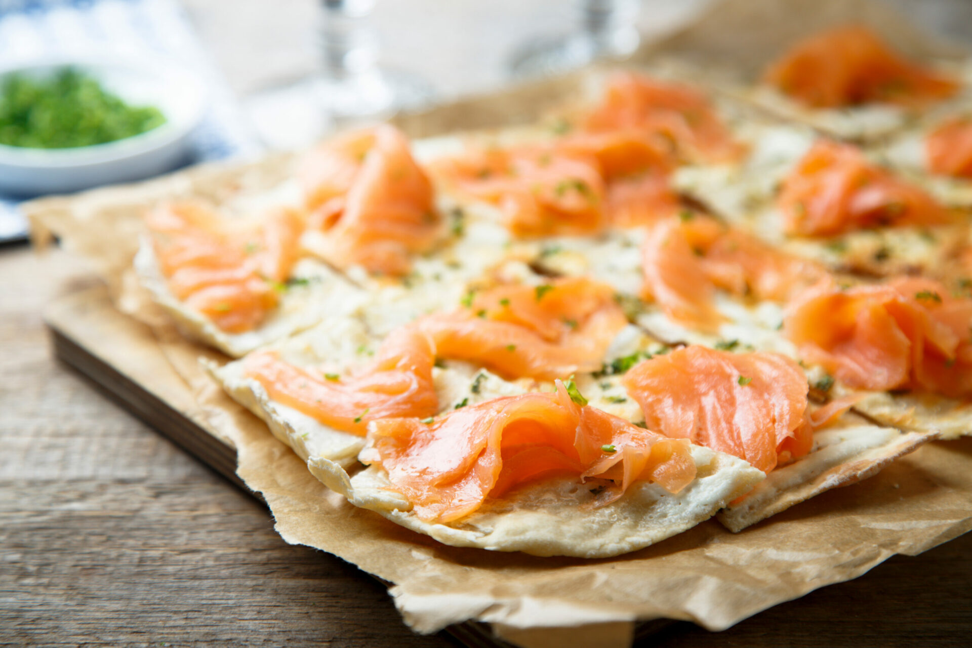 flammkuchen mit lachs