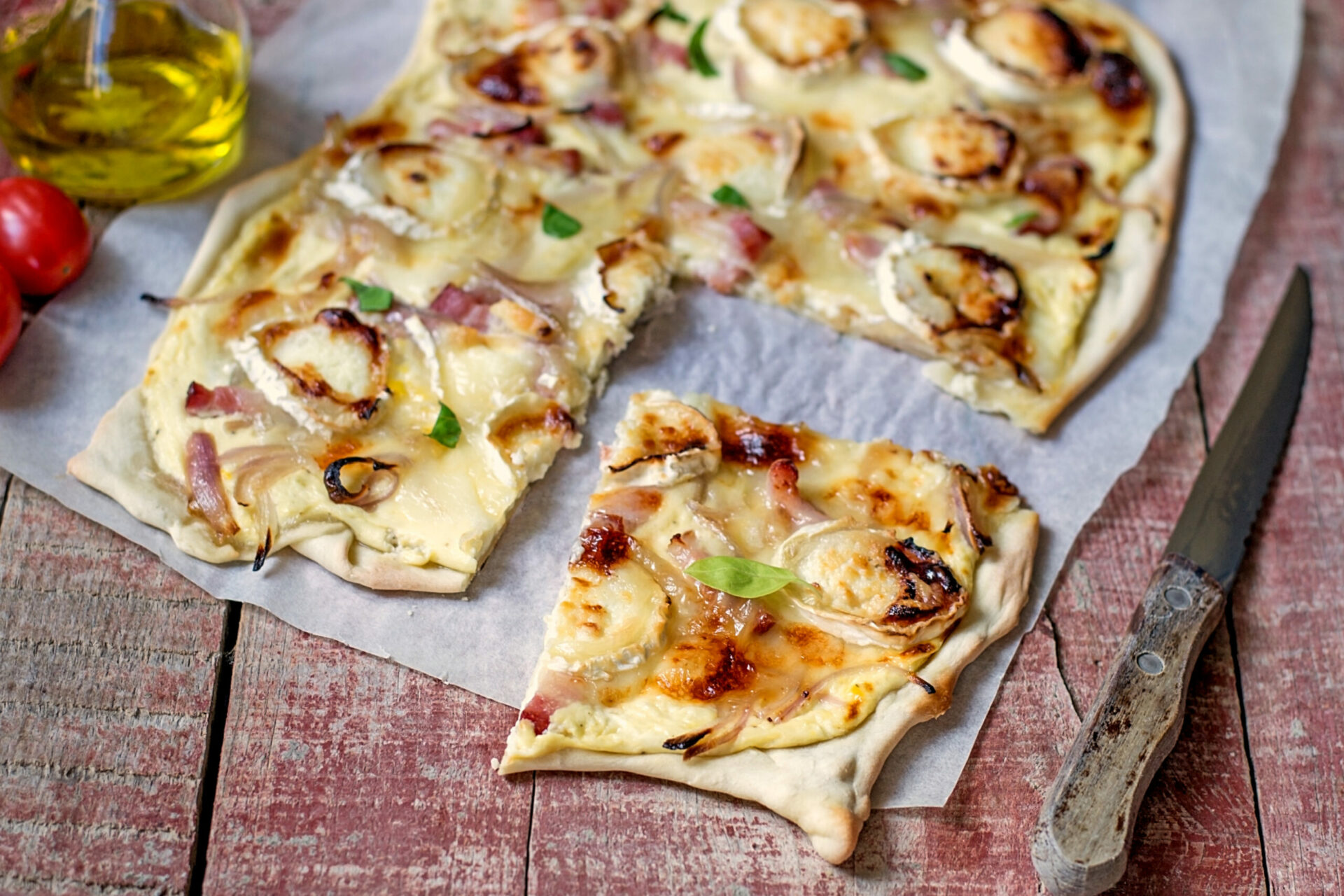 flammkuchen mit ziegenkäse