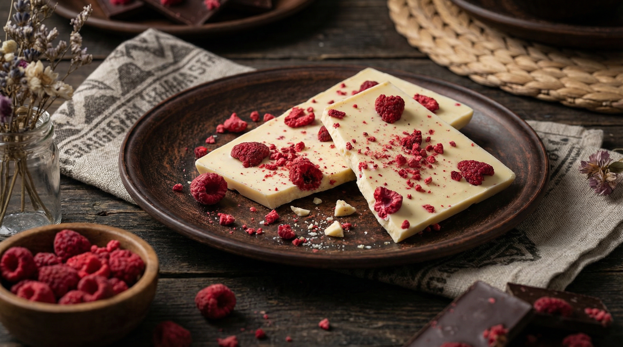 gefriergetrocknete himbeeren schokolade