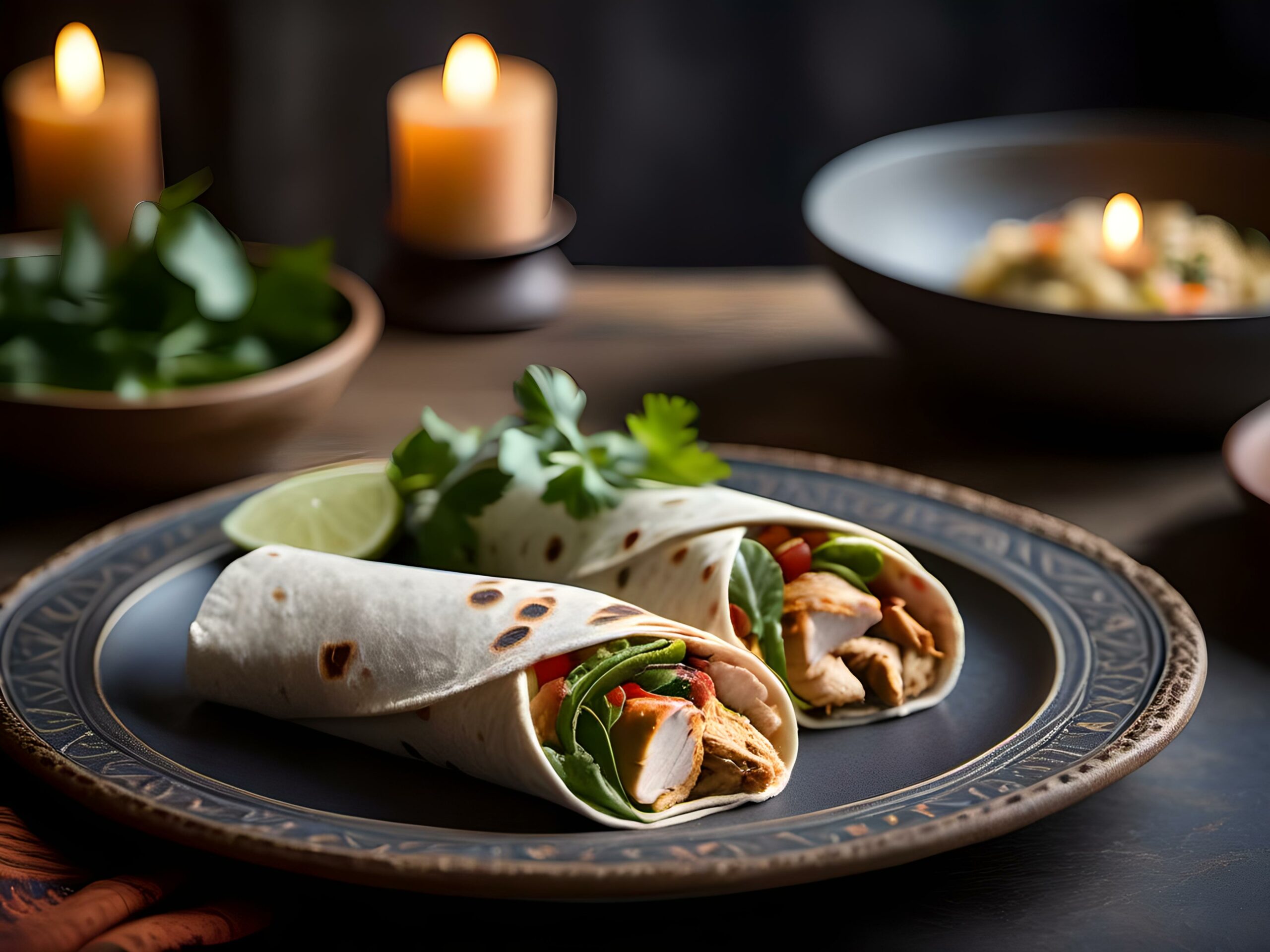 low carb hähnchen wrap