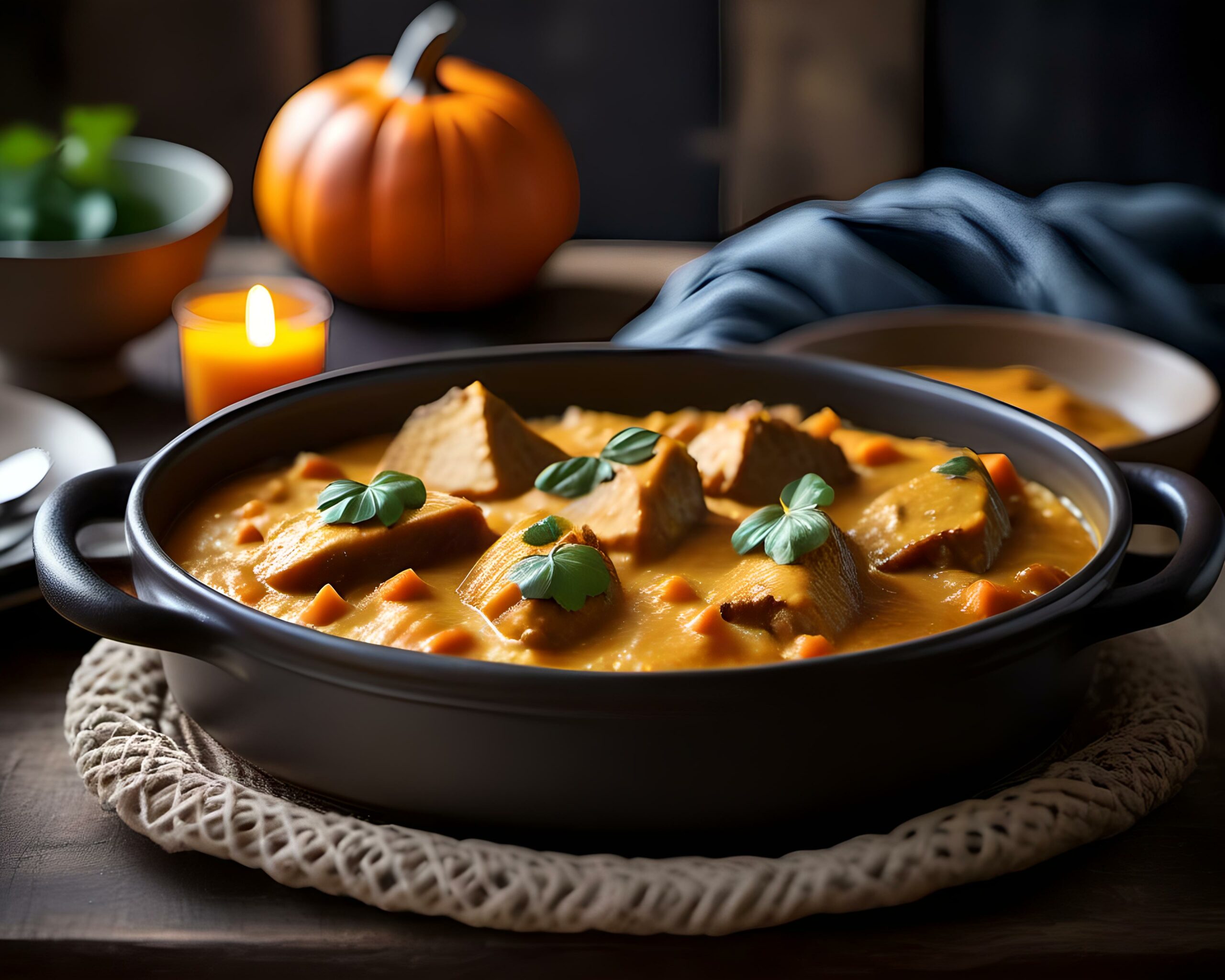 Herbstlicher Hähnchenauflauf mit cremiger Kürbissoße • Grizzly Foods