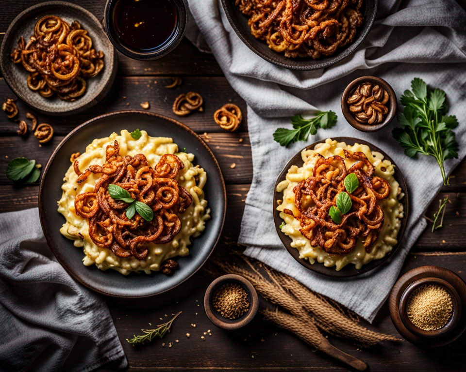 Käsespätzle mit Röstzwiebeln