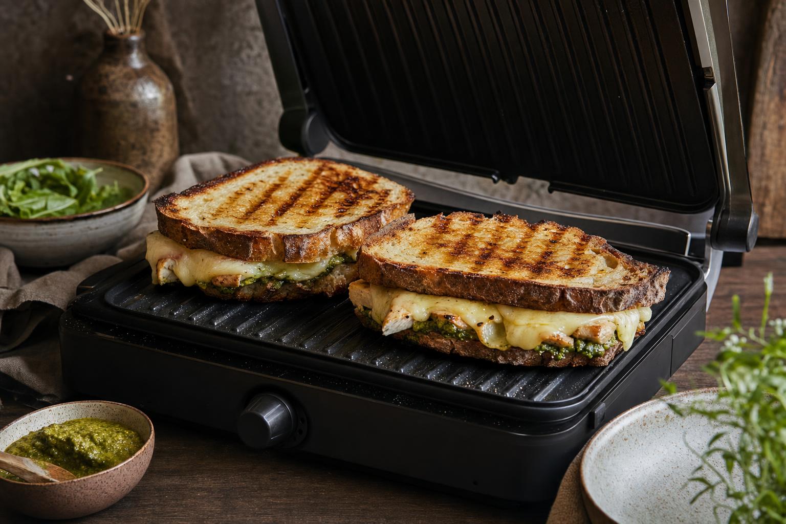 Kontaktgrill Panini: Panini toastet im Grill