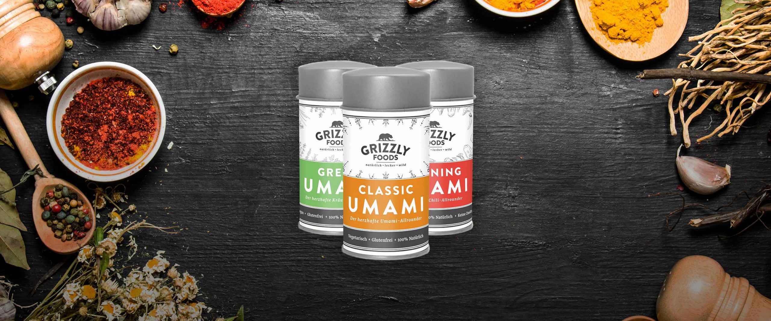 UMAMI – Die herzhaften Gewürzmischungen von Grizzly Foods