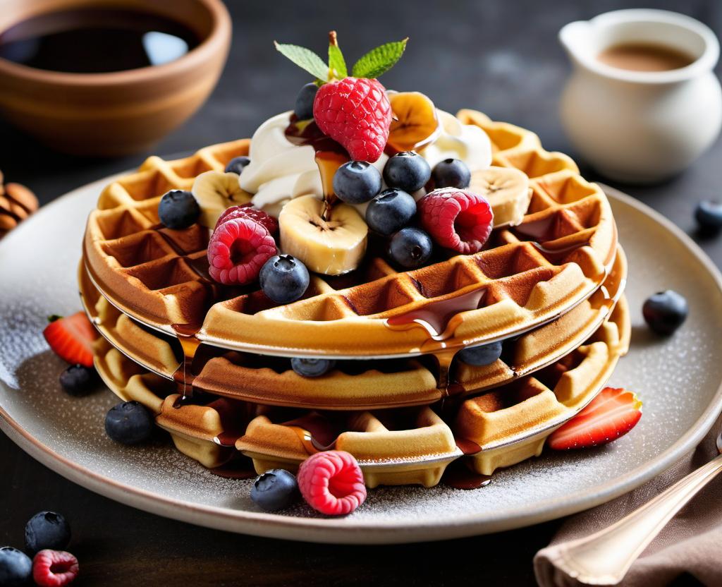 waffeln mit süßen toppings